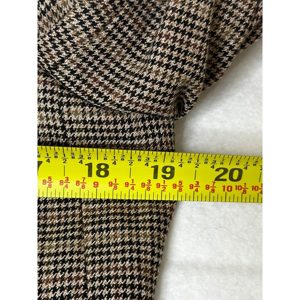 HM Brown Houndstooth Plaid Blazer Oversized Long Sleeve Jacket Small A12-099 - Picture 4 of 10